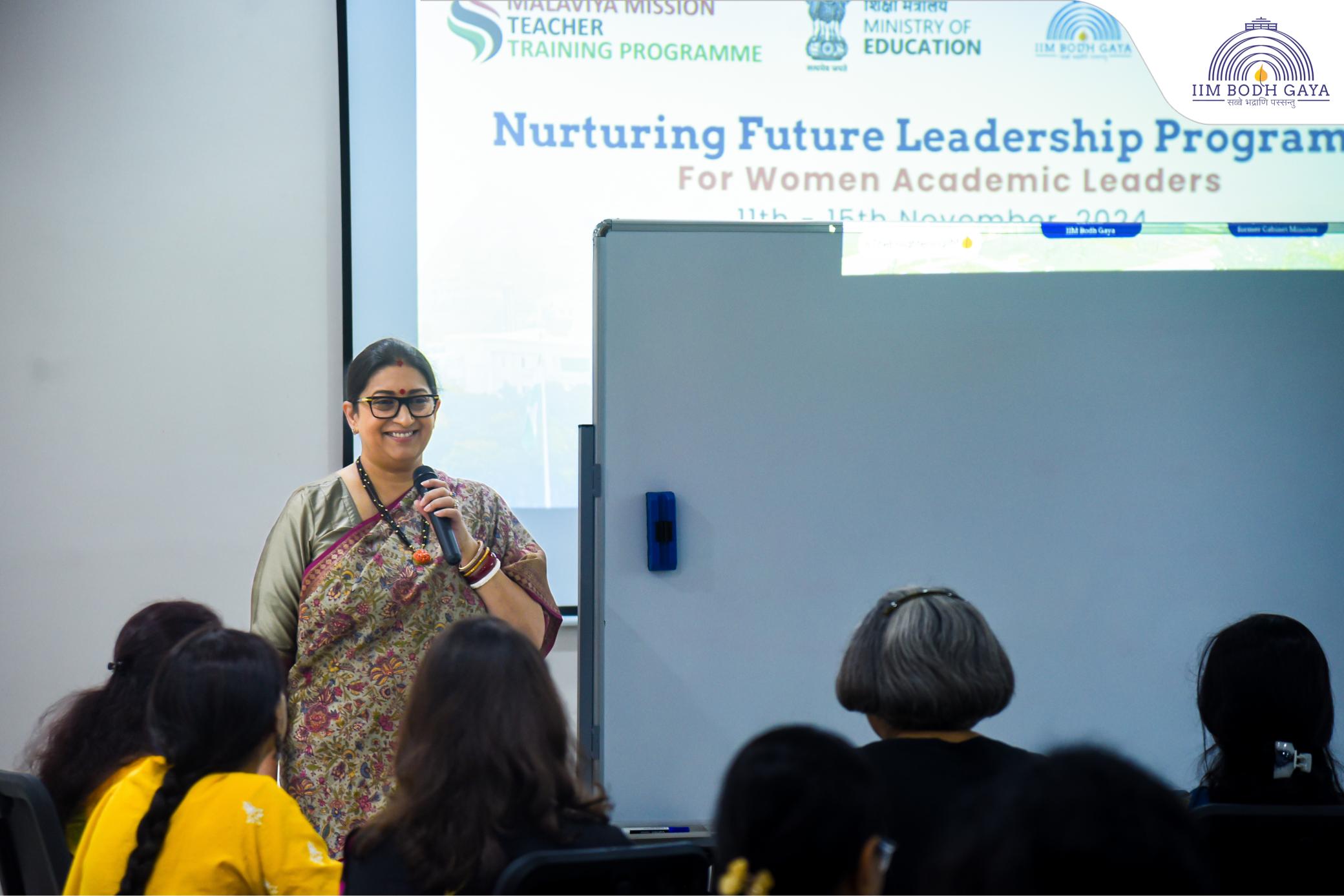 Smt. Smriti Irani inspires women academicians at IIM Bodh Gaya’s NFLP